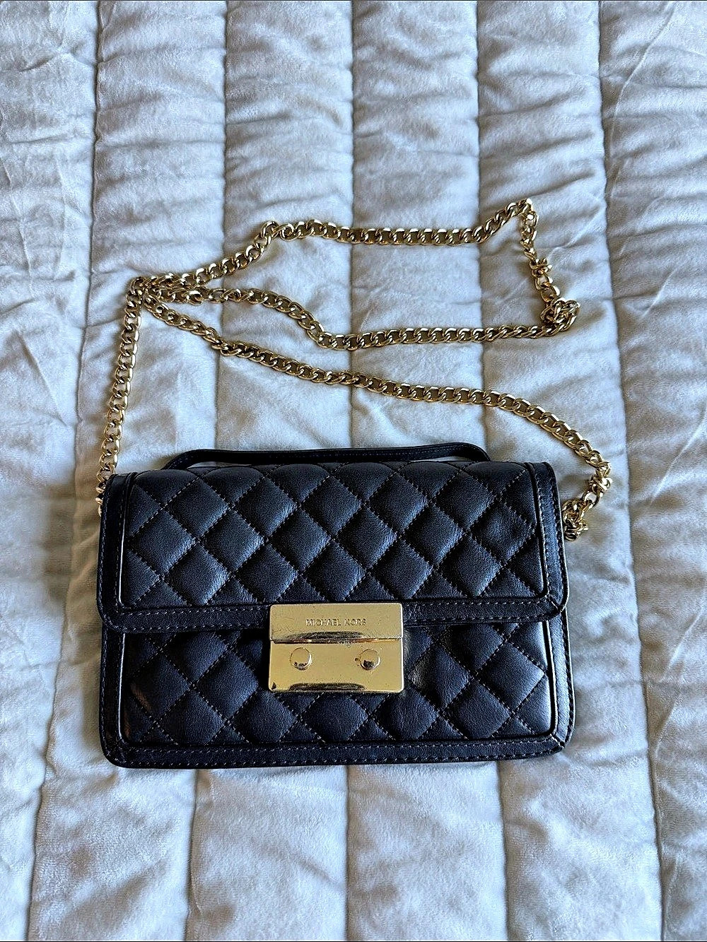 Michael Kors Sloan Small Quilted Leather Shoulder Bag Black